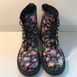 Primark  Flower Multi Combat Boots Size 7
